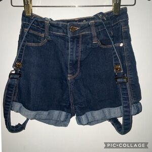 Papaya Dark Blue Jean Shorts with Suspenders